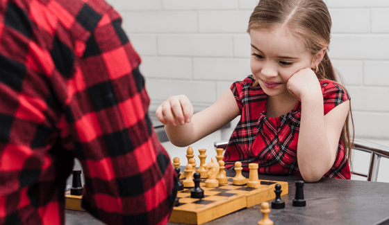 Concentration at online chess school for kids Fianchetto