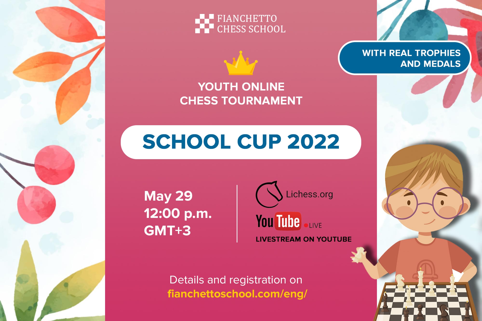 FIANCHETTO SCHOOL CHESS CUP 2022 - ONLINE YOUTH TOURNAMENT