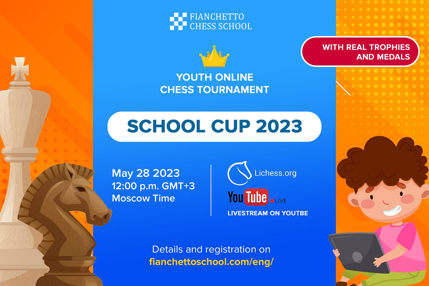 FIANCHETTO SCHOOL CHESS CUP 2023 - ONLINE YOUTH TOURNAMENT